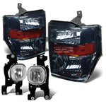 08-10 SUPERDUTY SMOKED AMBER HEADLIGHT+TURN SIGNAL LAMP+CHROME OE FOG LIGHT