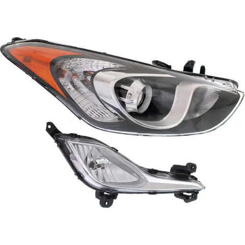 Headlight Kit For 2013-2017 Hyundai Elantra GT Right 2pc