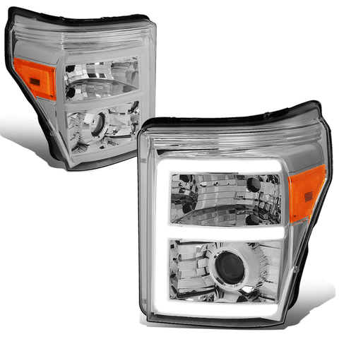[LED E-Bar DRL] 11-16 d Super Duty Front Bumper Projector Headlight Lamp