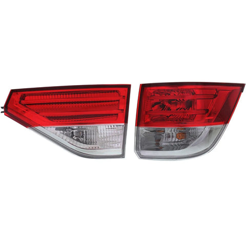 Tail Light Set For 2014-2017 Honda Odyssey Right Inner Outer Clear/Red LED CAPA