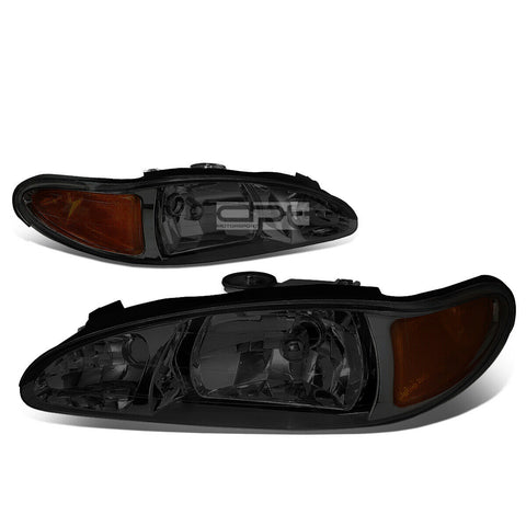1997-2002 d Escort 4-Door Front Driving Headlight Headlamp Smoked Amber