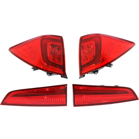 Tail Light For 2016-2018 Honda Pilot Set of 4 Left and Right Inner and Outer