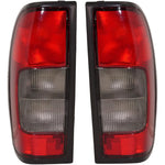 Tail Light Set For 2000-2004 Nissan Frontier Frontier LH RH Red/Smoked CAPA