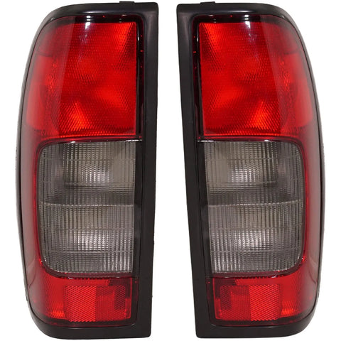 Tail Light Set For 2000-2004 Nissan Frontier Frontier LH RH Red/Smoked CAPA