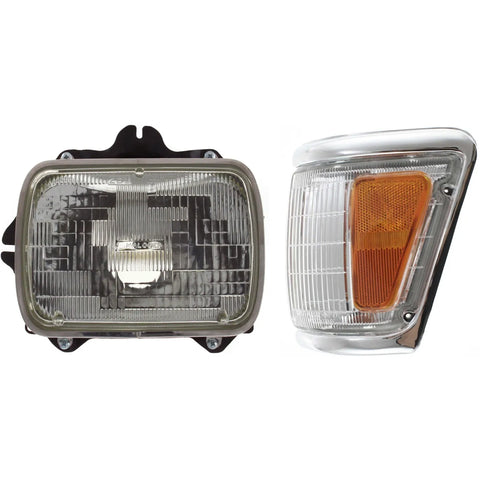 Headlight Kit For 1992-1995 Toyota Pickup Left 4WD 2pc