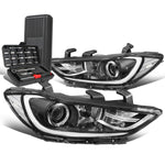 2017-2018 Elantra Seadan Chrome Clear Corner Headlight head Lamps+Tool Box