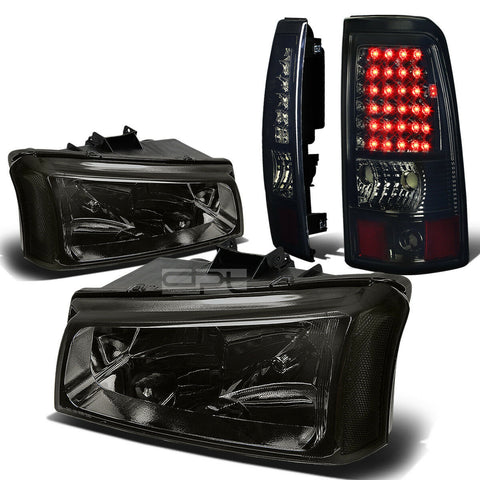 03-07 SILVERADO SMOKED+CLEAR SIGNAL HEADLIGHT+CHRO