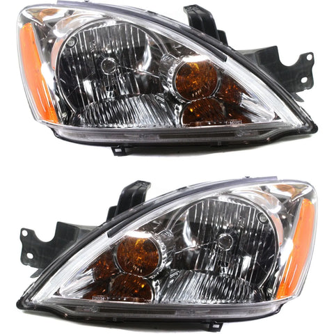 Headlight Set For 2004 Mitsubishi Lancer Wagon Left and Right With Bulb 2Pc