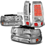 99-02 SILVERADO CHROME CRYSTAL HEADLIGHT+BUMP