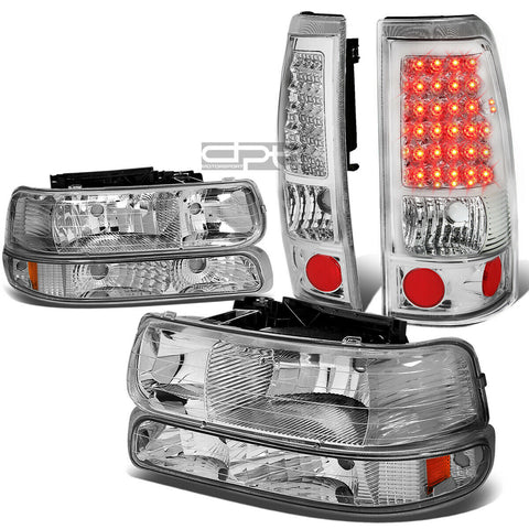99-02 SILVERADO CHROME CRYSTAL HEADLIGHT+BUMP