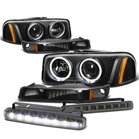 BLACK/AMBER DUAL HALO PROJECTOR HEAD+BUMPER+FO