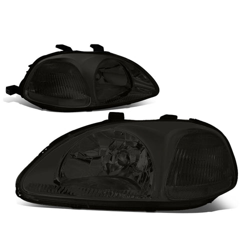 96-98 Honda Civic EK/EJ/EM Smoked Lens Amber Corner Headlight/Lamp Set