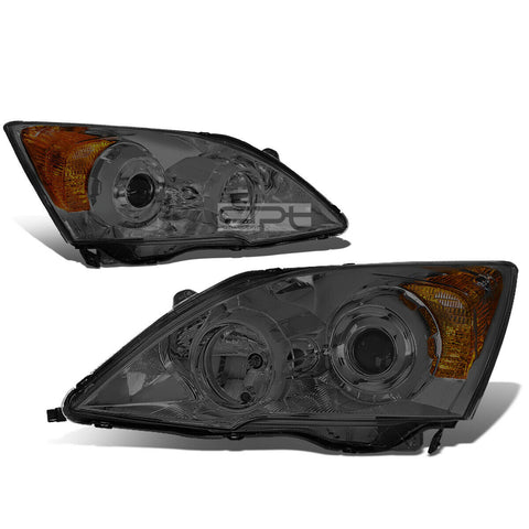 2007-2011 Honda CRV Smoked Housing Amber Corner Projector Headlight/Lamp Set