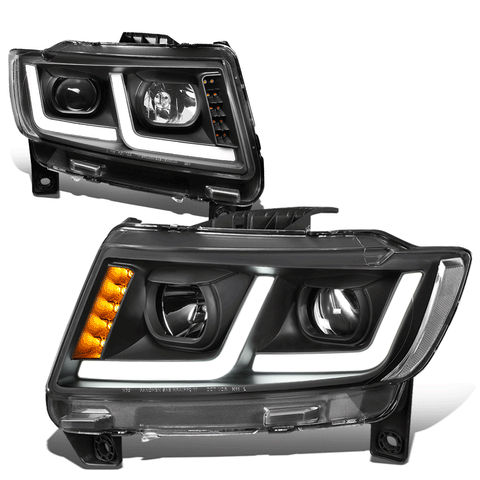 [LED DRL+Signal] 11-13 Jeep Grand Cherokee Projector Headlight Black/Clear