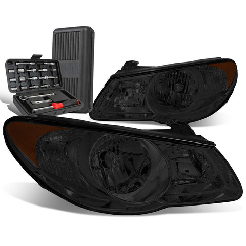 2007-2009 Elantra Smoked Housing Amber Signal Driving Headlights+Too