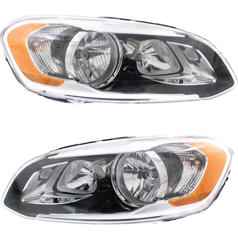 Headlight Set For 2014-2017 Volvo XC60 Left and Right With Bulb CAPA 2Pc
