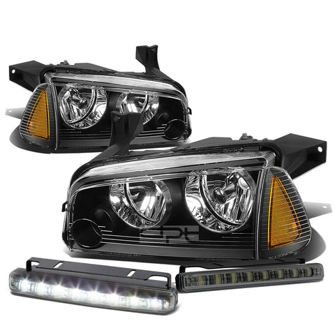 BLACK HOUSING CLEAR HEADLIGHT+AMBE