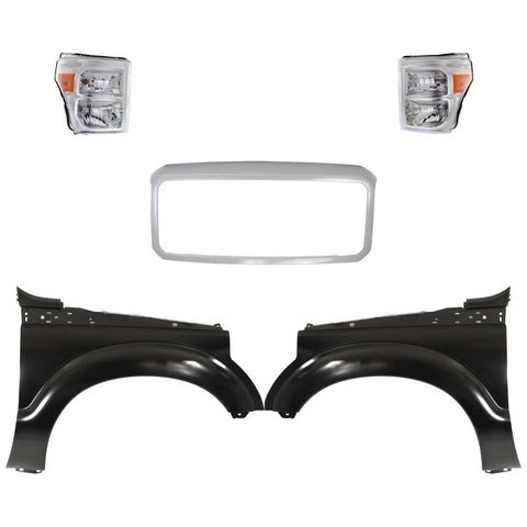 Headlight Driving Head light Headlamp Kit Driver & Passenger Side for F250 Truck