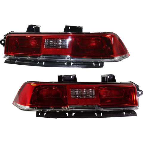 Tail Light Set For 2014-2015 Chevrolet Camaro Left Right Clear/Red Halogen CAPA