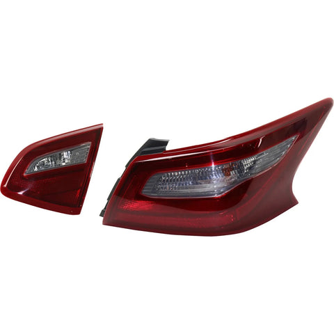 Tail Light Set For 2018 Nissan Altima LH and RH Inner Outer w/ bulb Halogen CAPA