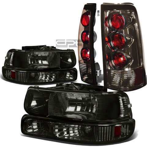 99-02 SILVERADO SMOKE CRYSTAL HEADLIGHT+BUMP