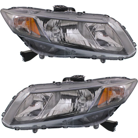 Headlight Set For 2013 2014 2015 Honda Civic Left and Right With Bulb CAPA 2Pc