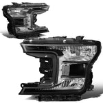 18-20 d F150 OE Style Black Housing Clear Side Driving Headlight Lamps