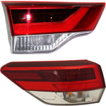 Tail Light Set For 2018-2019 Toyota Highlander Left Clear/Red Halogen/LED