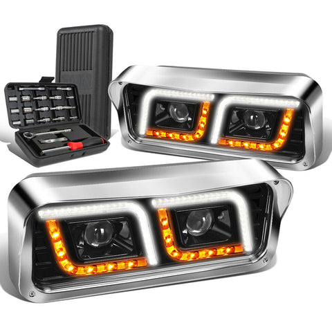 1981-2019 Western Star 4800 Kenworth W900 LED Turn Signal Headlight+Tool Box