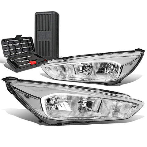 2015-2018 d Focus Gen3 Pair Chrome/Clear Signal Headlight Lamps+Tool Box