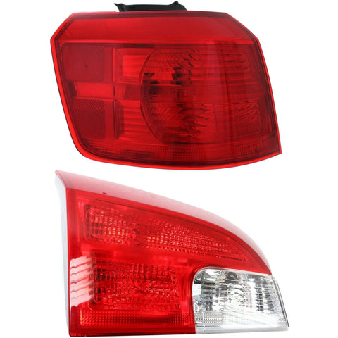Tail Light Set For 2010-2017 GMC Terrain Left Inner and Outer Red Lens Halogen