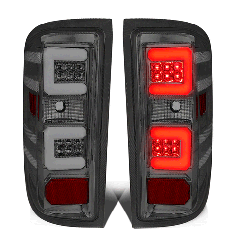 2014-2019 Silverado Sierra 1500 LED C-Tube Bar Tail Brake Light Lamps Smoked