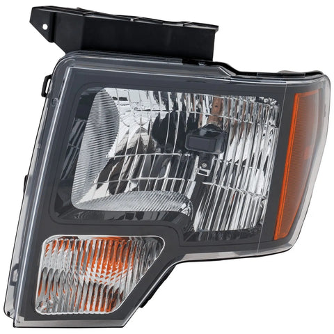 Headlight For 2010-2014 Ford F-150 Left Black Housing With Bulb CAPA