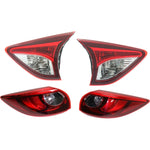 Tail Light Set For 2016 Mazda CX-5 Left Right Inner Outer Red Lens Halogen/LED