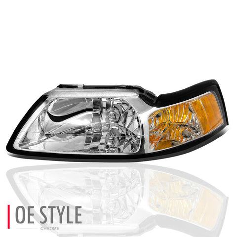 99-04 d Mustang OE Style Front Headlight Headlamp Left FO2502177 Chrome