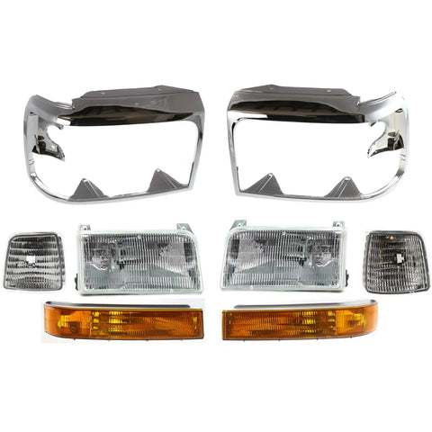 Auto Body Repair For 1992-1996 Ford F-150 Driver and Passenger Side Headlight