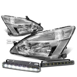CHROME HOUSING HEADS+CLEAR CORNER+SMOKED LED FOG LIGHT KIT  03-07 ACCORD CM