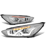 [LED Dual Halo]  2015-2018 d Focus Chrome Amber Projector Headlight/Lamp