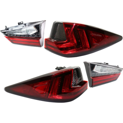 Tail Light Set For 2016-2022 Lexus RX350 RX450h LH RH Inner Outer Clear/Red