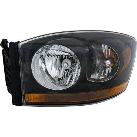 Headlight For 2006 Dodge Ram 1500 2500 3500 Left Black Housing With Bulb