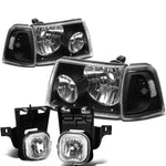 06-07 RANGER BLACK CLEAR HEADLIGHT+TURN SIGNAL LAMP+CHROME OE FOG LIGHT