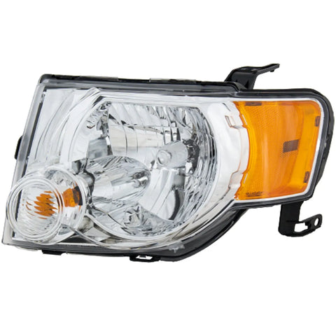 Halogen Headlight For 2008-2012 Ford Escape Left Chrome Interior w/ Bulb CAPA
