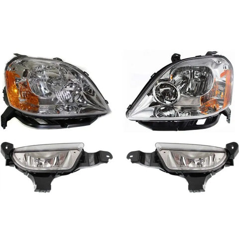 Headlight Kit For 2005-2007 Ford Five Hundred Left and Right 4Pc