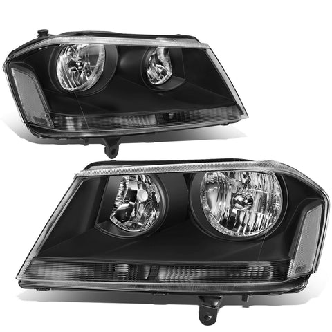 08-14 Dodge Avenger Factory Style Black Housing Clear Corner Headlight Lamps