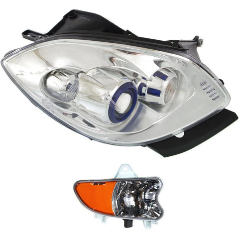 Headlight Kit For 2008-2012 Buick Enclave Right Side Clear Lens Chrome Housing