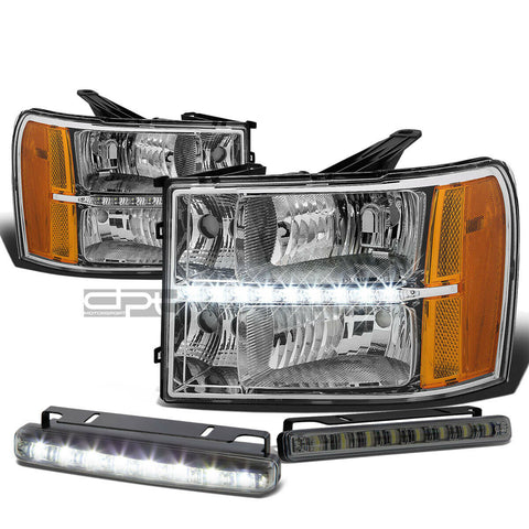 CHROME CLEAR HEADLIGHT+LED+
