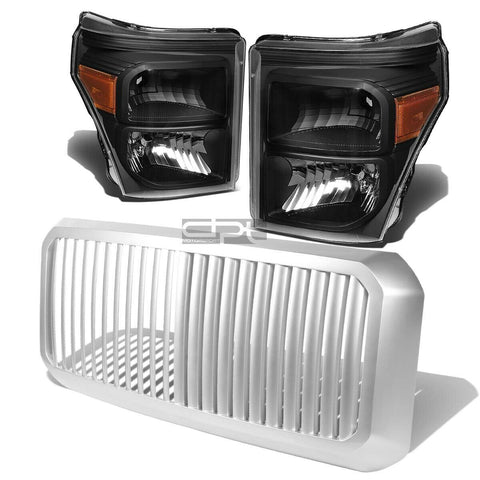 11+ SUPERDUTY BLACK HEADLIGHT+AMBE