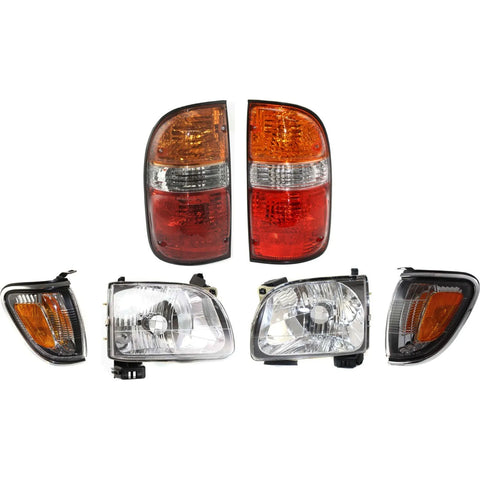 Tail Light Kit For 2001-2004 Toyota Tacoma Left Right Amber Clear Red Halogen