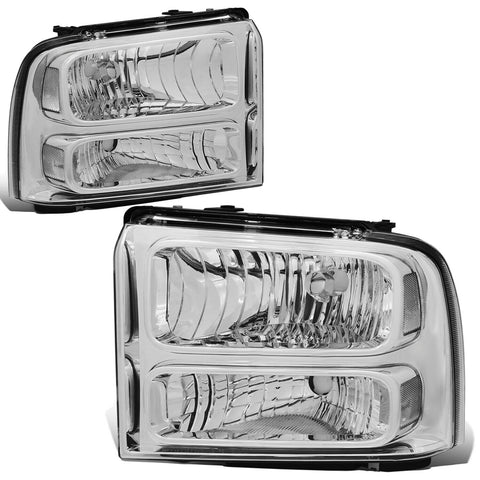 2005-2007 d Super Duty Chrome Housing Clear Corner Bumper Headlight/Lamp