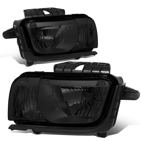 10-13 Chevy Camaro Factory Style Front Driving Headlight Lamps Smoked Lens